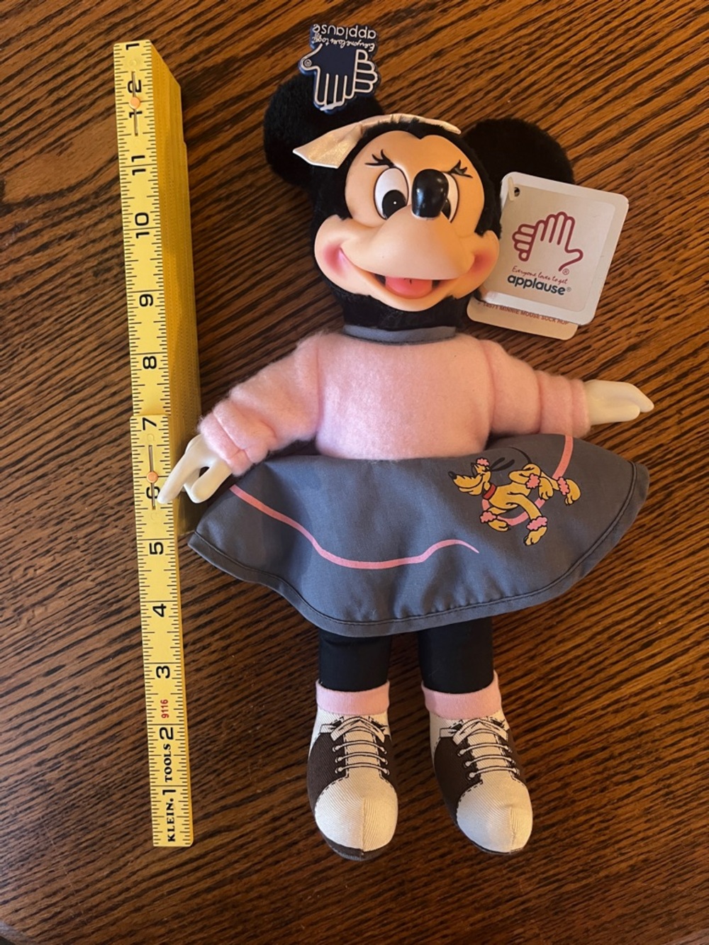 Vintage Disney Minnie Mouse "Sock Hop" Plush Doll by Applause (NWT) - Picture 9 of 9